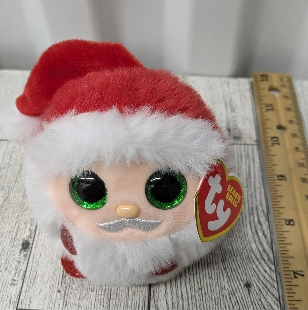 Ty Kris Beanie Babies Red and White Santa Stuffed Animal